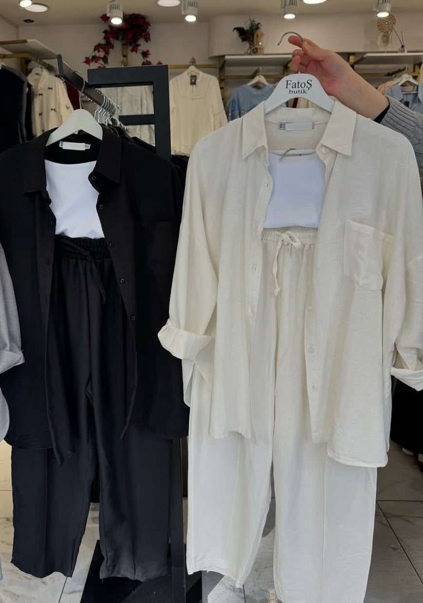 Women's Linen Shirt & Trouser Set