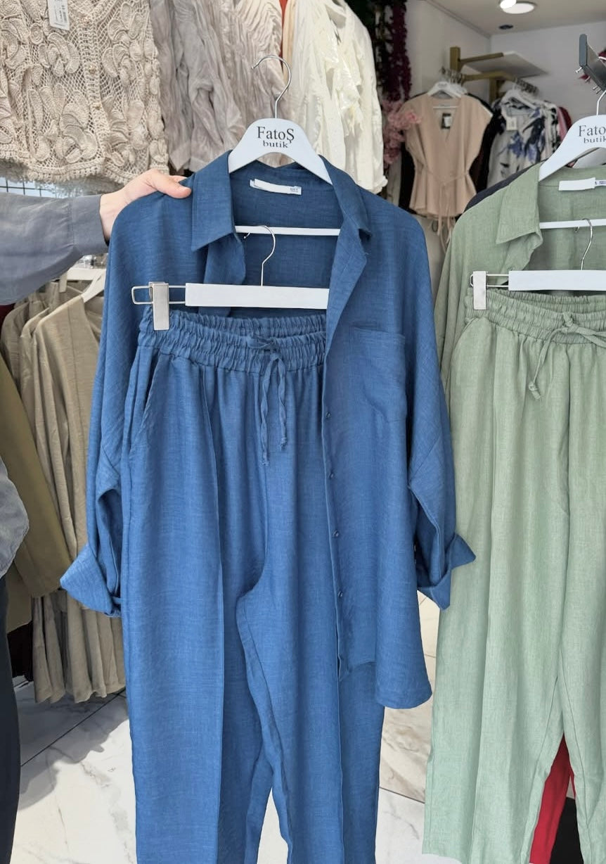 Women's Linen Shirt & Trouser Set