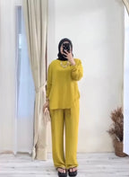 Round Neck Shirt & Trouser Set For Women