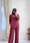 Round Neck Shirt & Trouser Set For Women