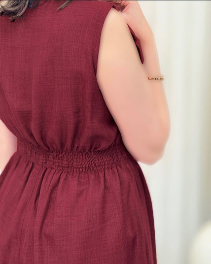 Women Poly Linen Shirt & trouser Jump Set
